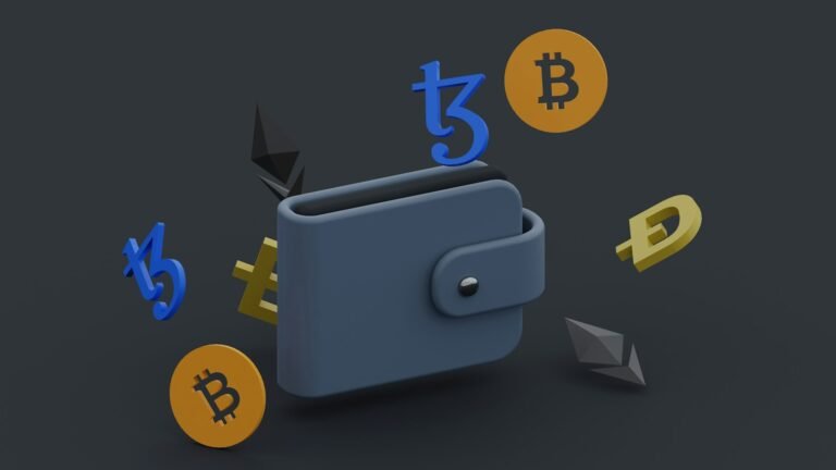 Illustration of a crypto wallet with digital coins, representing crypto custody